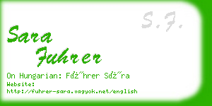 sara fuhrer business card